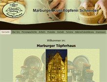 Tablet Screenshot of marburger-kunsttoepferei.de